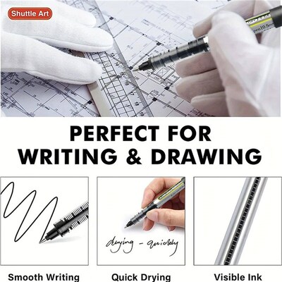 6/12pcs Unique Pens: Large Capacity Gel Pen, Liquid Ink Pens