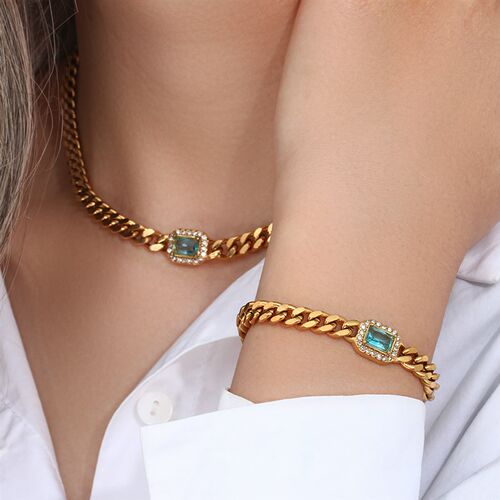 2023 New 3A Cubic Zirconia Chunky Cuban Chain Choker Necklac