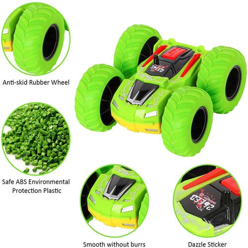 Kids Toy Car Fun Double-Side Vehicle Inertia Safety Crashwor