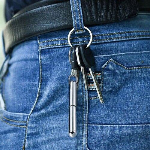 Retractable Pen Metal Key Ring Portable Stainless Steel