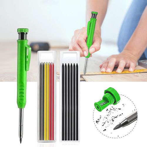 Solid Carpenter Mechanical Pencil Set Built-in Sharpener wit