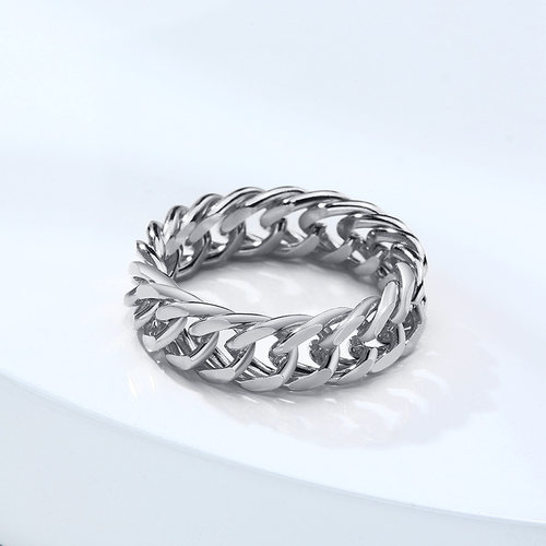 Mens Miami Cuban Chain Ring ,6MM Stainless Steel Curb Link B