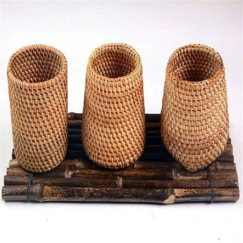 Box 1Pc Trapezoid Household Cosmetic Storage Basket Rattan