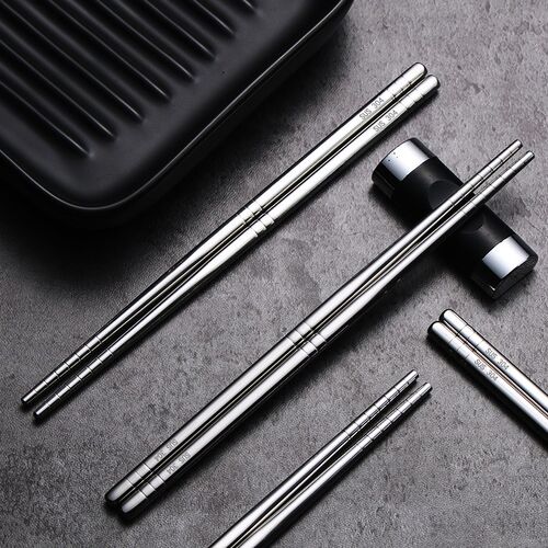 5 Pairs Chinese Metal Chopsticks Household High Temperature