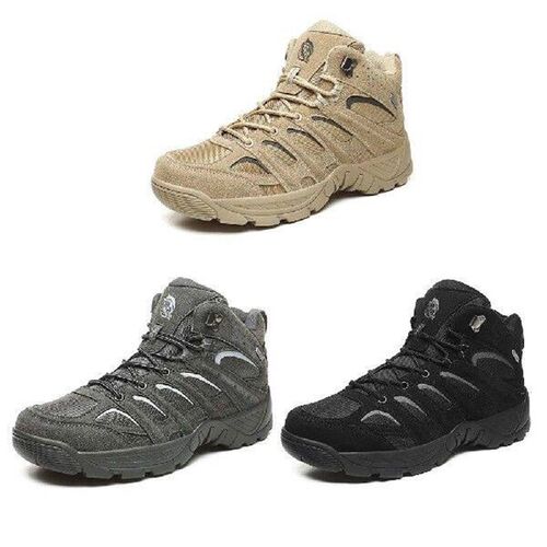 Men Hiking Boots Ankle High Shoes Non-Slip Walking Shoes
