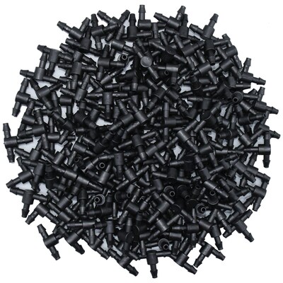 KESLA 50PCS Plastic Barbed 3-Way TEE Connector for 4/7mm Tub