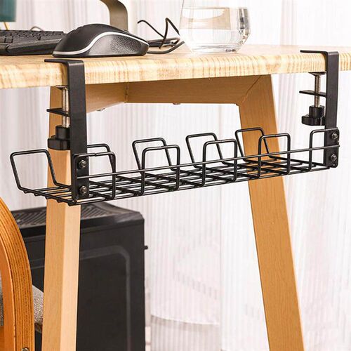 Wire Basket Shelf Under Table Storage Rack Wire Desk Cable U
