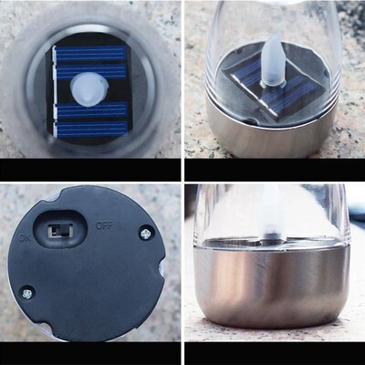 LED Solar Flameless Candle Lamp With 1.2V 600MAH Rechargeabl