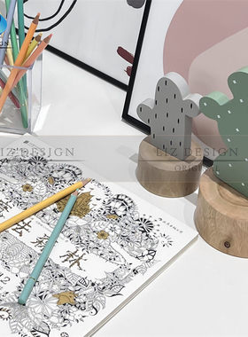 创意小清新装样板间儿童房桌面摆件装小孩房饰品彩铅绘本装饰画