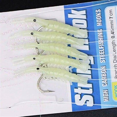 1~10PCS Luminous Shrimp Bait Jigs Soft Lure Soft Worm Fake