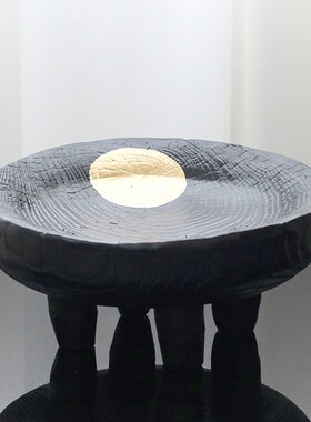 侘寂风实木托盘高脚水果盘茶盘客厅餐厅桌面民宿装饰摆件中古