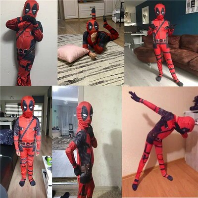 Boy Deadpool Costume Kids Cosplay Superhero Costumes Mask Su