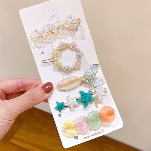 Pearl Hair Pin Girl Fairy Flower Moon Diamond Hairpin Hair C