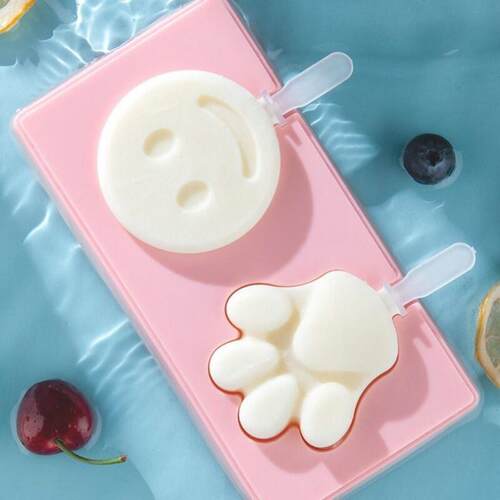 Silicone Ice Cream Mold Popsicle SiamIese Molds with Lid DIY