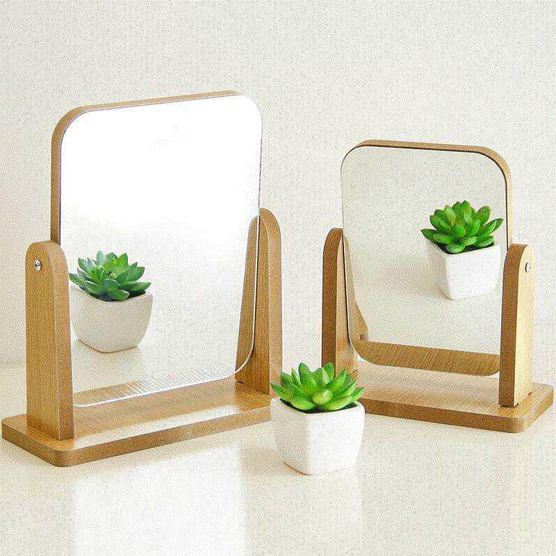 wooden mirror m随身化妆镜
