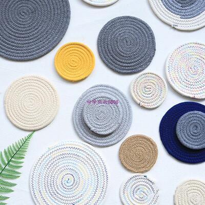 Round Cotton Woven Mats Cup Coffee Tea Mug Pot Insulation Pa