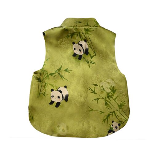 New Chinese Style Girls National Style Vest Skirt Green Top