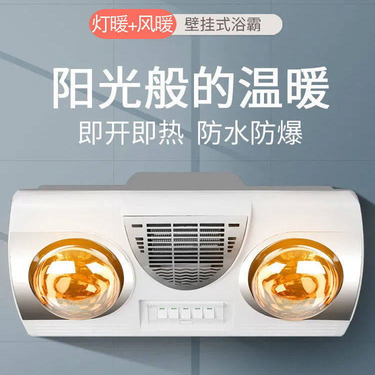 浴霸壁挂式防爆护眼灯泡取暖卫生间风暖免打孔挂壁浴室挂墙式灯暖