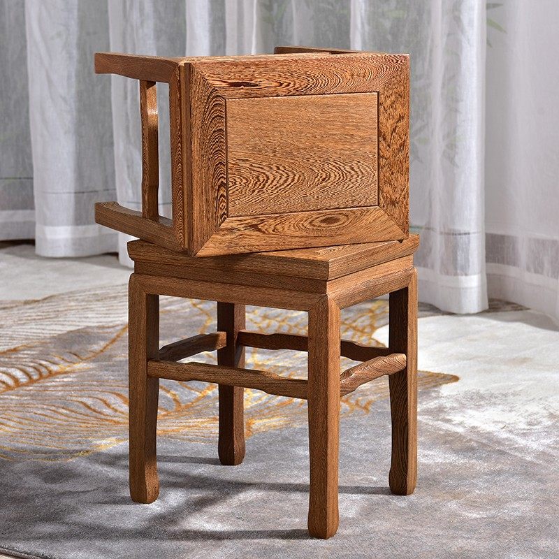 红木家具鸡翅木中式矮凳铜钱凳方凳仿古客厅小板凳实木长方茶凳