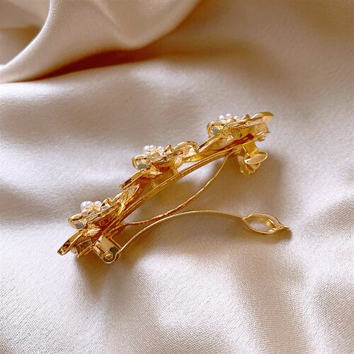 New Korean version of pearl camellia spring hair clip retro