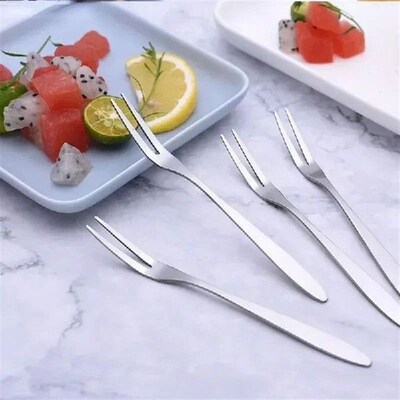 5pcs/10pcs Stainless Steel Fruit Forks For Restaurant