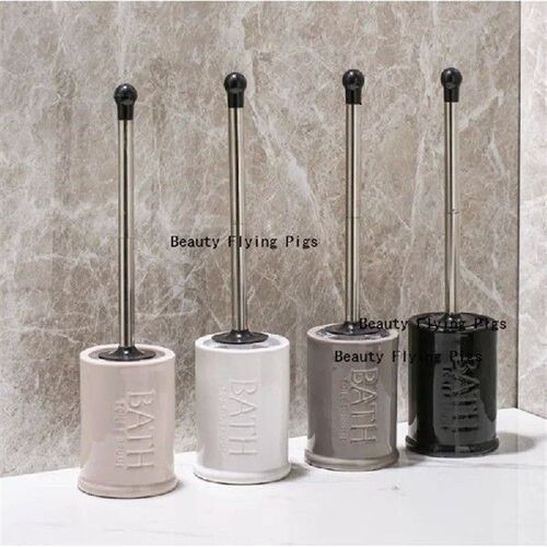 Ceramic Toilet Brush Set Squar Toilet Brush Base Long