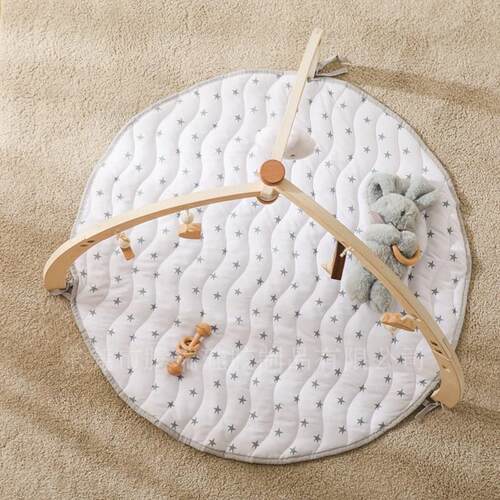 Newborn Wooden Gym Rack Infant Triangle Rack with Cloud Star