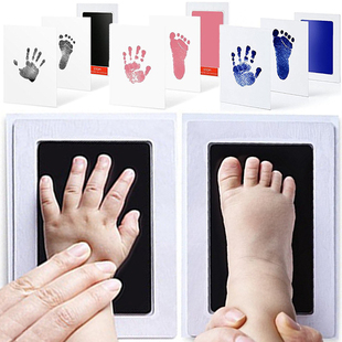 Safe Non-toxic Baby Handprint Footprints Ink Pads No-Touch S