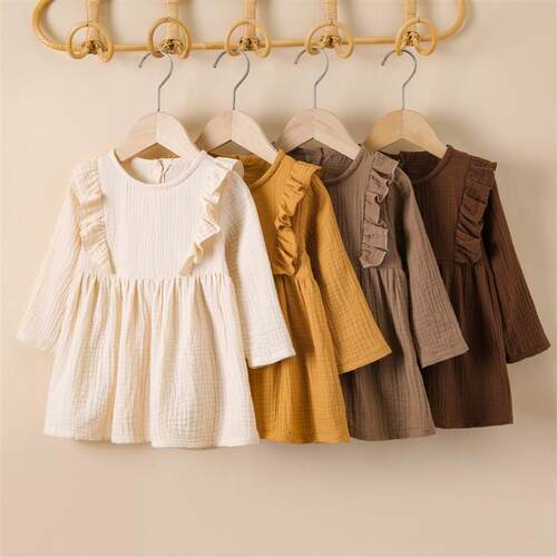 1-5Y Fashion Children Kids Baby Girls Autumn Party Dress Ruf