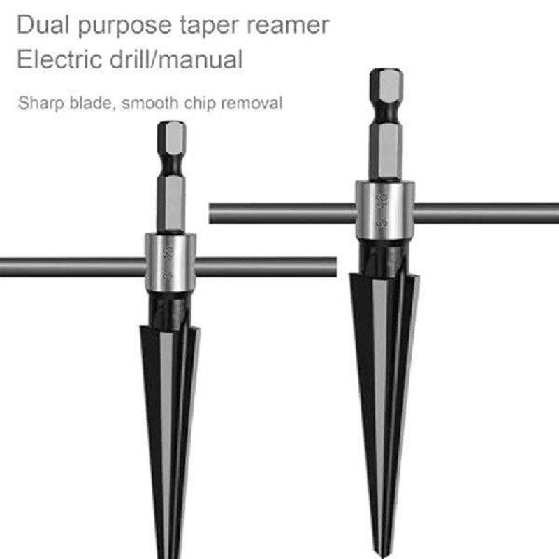 2 Piece Hand/Drill Bit 2 Purposetapered Reamer 6 Slot Hex - 实物图