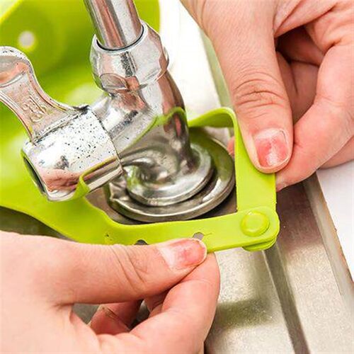 Adjustable button type faucet storage hanging basket sink ha