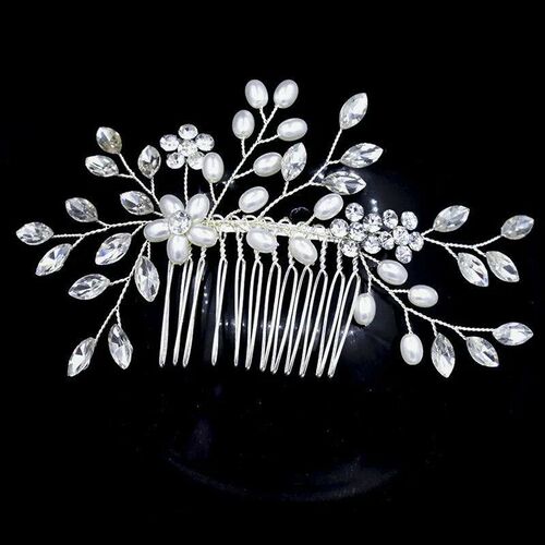 1pc bridal headdress handmade pearl crystal hair comb weddin