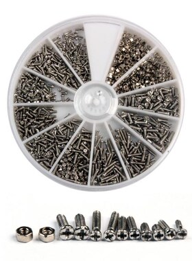 1000Pcs Stainless Steel Screws and Nut set Assortment Kit Re