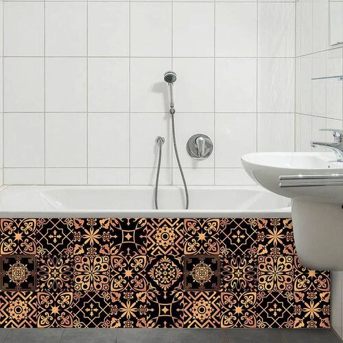 10Pcs Waterproof PVC Self-Adhesive Tile Stickers Grey Retro