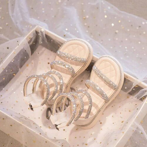 Summer Childrens Girls Gladiator Sandals Rhinestone Crysta