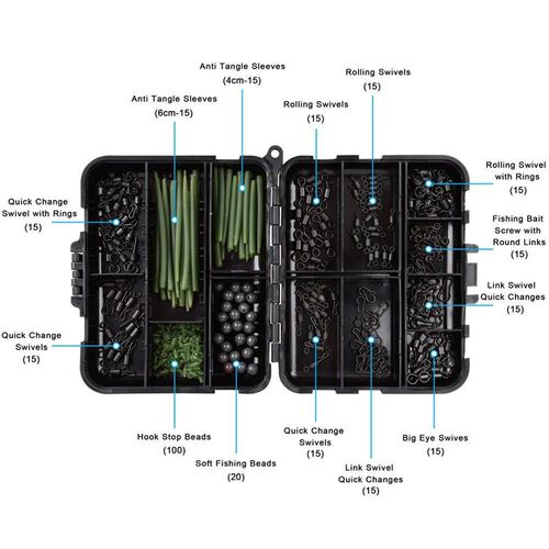300Pcs/Box Carp Fishing Tackle Kit Including Anti Tangle Sle