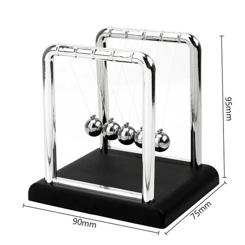 Newtons Cradle Desk Table Decor Metal Pendulum Ball Steel B