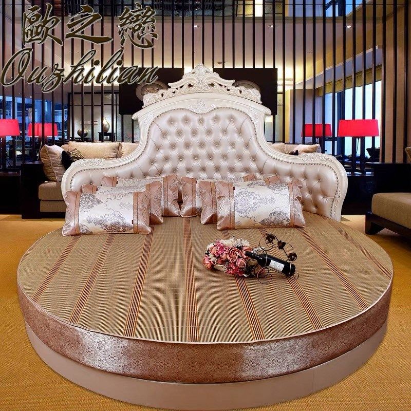 圆竹席冰丝席藤席圆凉席尺寸床笠款夏季可折叠竹面圆席,床上用品,竹席,淘宝优惠券,粉丝福利购,淘宝优惠卷