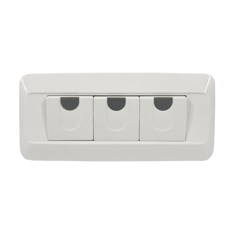 菲尔泰老式暗装家用3位开关插座墙壁插板电灯按钮1开两插单控控