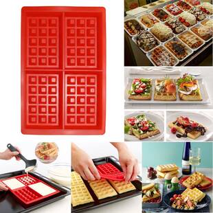 4-Cavity Waffle Makers for Kids Silicone Cake Mould Waffle M
