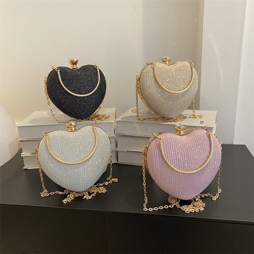 Dinner Party Bag, High-end Texture, Cute Little Heart Bag, W