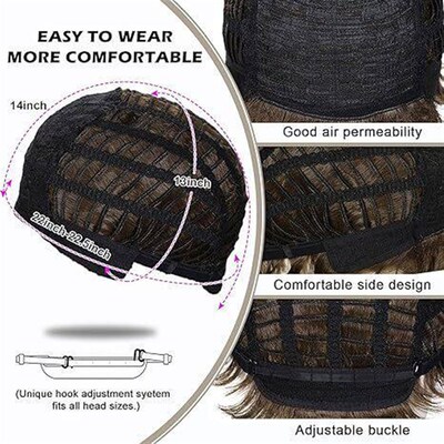 Wig Mens Fashion Partially Divided Bangs Short Straight Hai