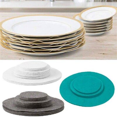 24/48pcs Felt Dishes Protection Pad Pot And Bowl