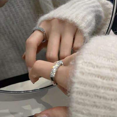 Galaxy Surround Full Diamond Ring Womens Personalized Light