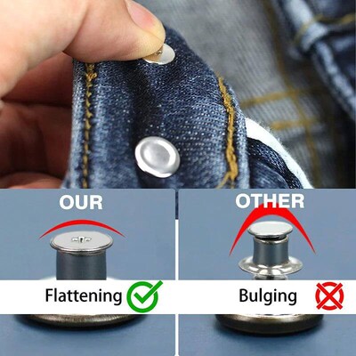 10/2pcs Replacement Jean Buttons 17mm No-Sew Nailess Removab