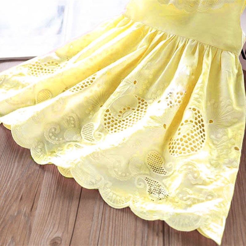 2023 New Girls Dresses ChildrenS Summer Cotton Embroidered图片