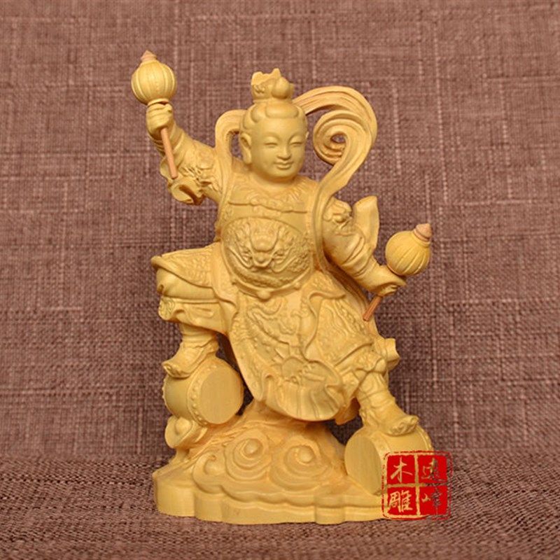 黄杨木雕实木雕刻工艺品金吒木吒哪吒三太子中坛元帅神像供奉摆件,家居饰品,木雕,淘宝优惠券,粉丝福利购,淘宝优惠卷