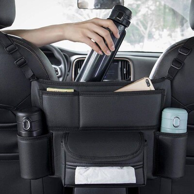 Car Seat Middle Hanger Storage Bag Leather Large Capacity Ha
