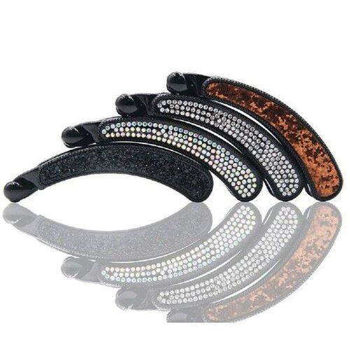 Rhinestone Banana Clip Crystal Barrette Ponytail Fixing