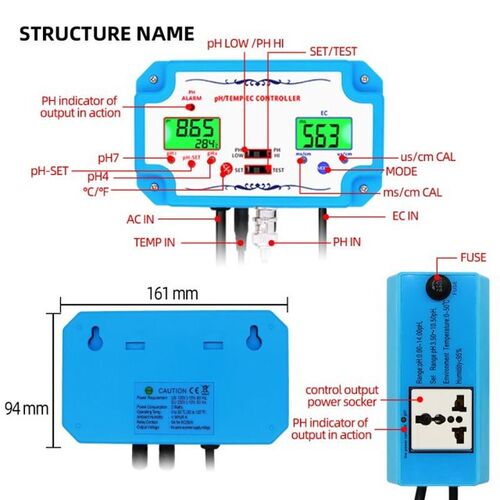 PH-2823 3 in 1 pH/TEMP/EC Controller pH Water Quality Detect